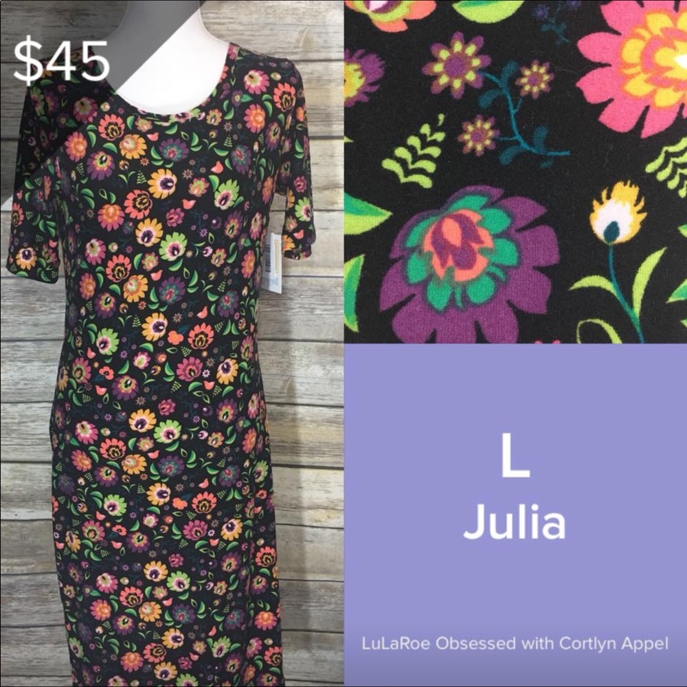 LuLaRoe Julia 3 Quarter Length Dress